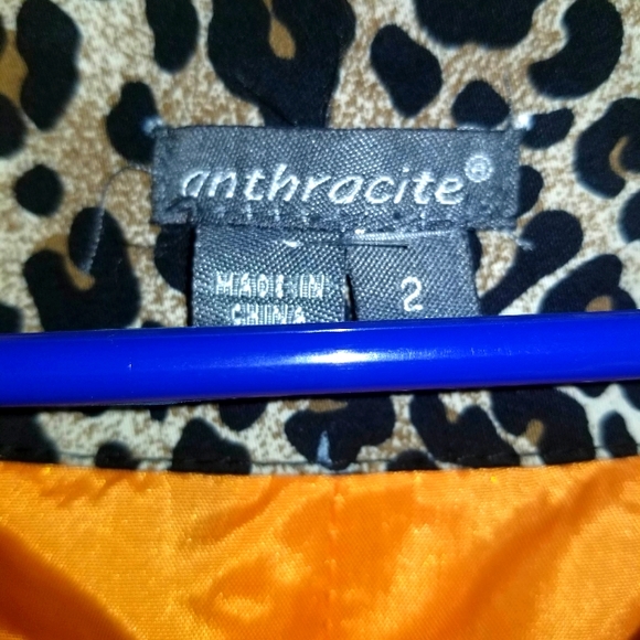 ANTHROCITE Brown & Orange Animal Print Jacket Size 2 - Picture 4 of 4
